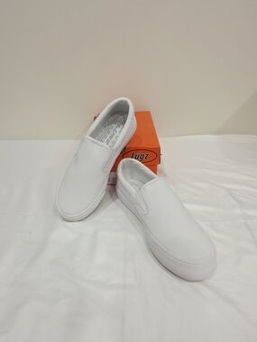 Lugz Clipper Wide White Canvas Slip-On Women's Sneakers